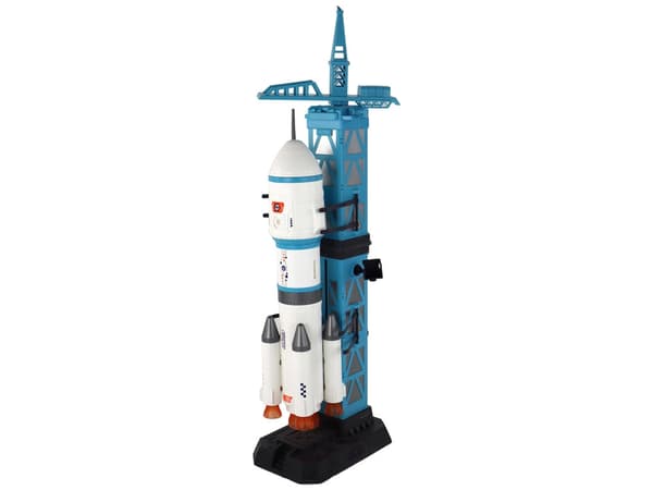 Rymdraket leksaksset med starttorn 66 cm, ljus/ljud, 2 astronauter