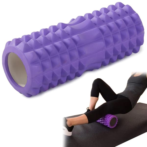 Massage-roller 32 x 13 cm EVA-skum mellemhård lilla
