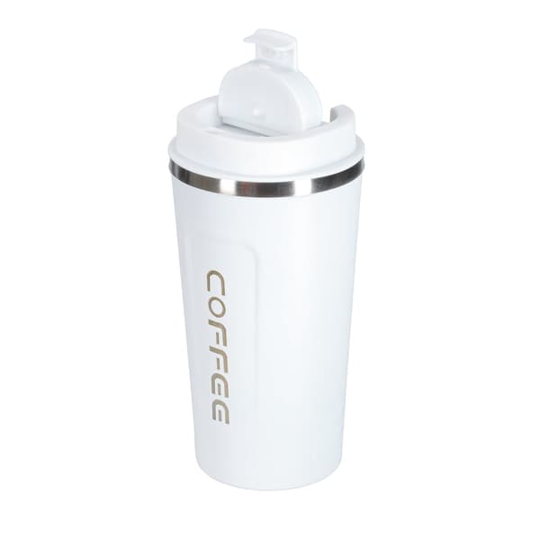 Termosmugg 500 ml med LED-temperaturdisplay, rostfritt stål vit