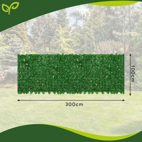 Konstgjord häck insynsskydd 3x1 m grön PP, 6 paneler 1x0,5 m