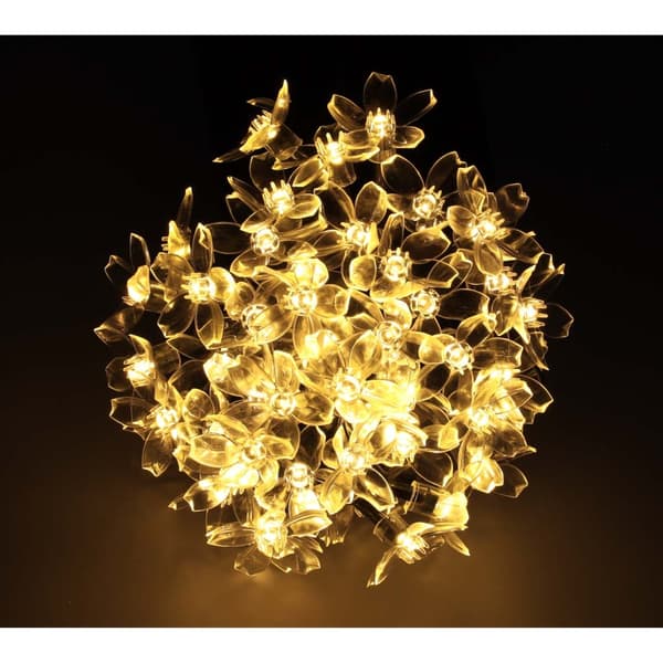 Solcellsslinga utomhus 50 LED varmvit 7 m IP65 8 lägen