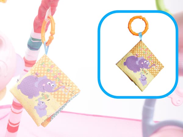 Babygym lekmatta med säkerhetskant och hängande leksaker 56x50 cm