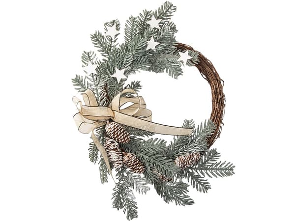 Julekrans med kogler og kviste, diameter 30 cm