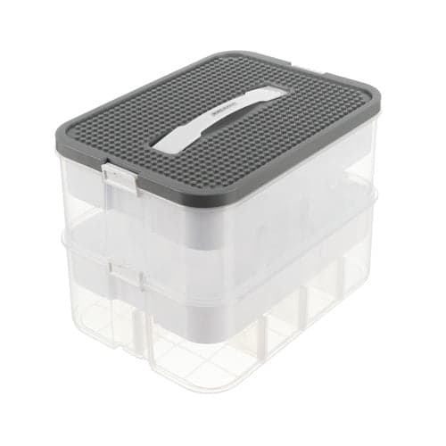 Urkasse i kunstlæder 12 rum 2 niveauer sort 25x20x10 cm