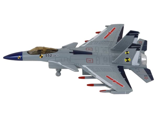 Leksaksstridsflygplan 23 cm med ljud och ångeffekt, välj modell