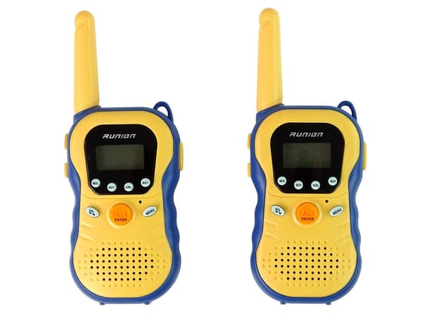 Walkie-talkies til børn 2-pak gul 16 kanaler 3 km rækkevidde