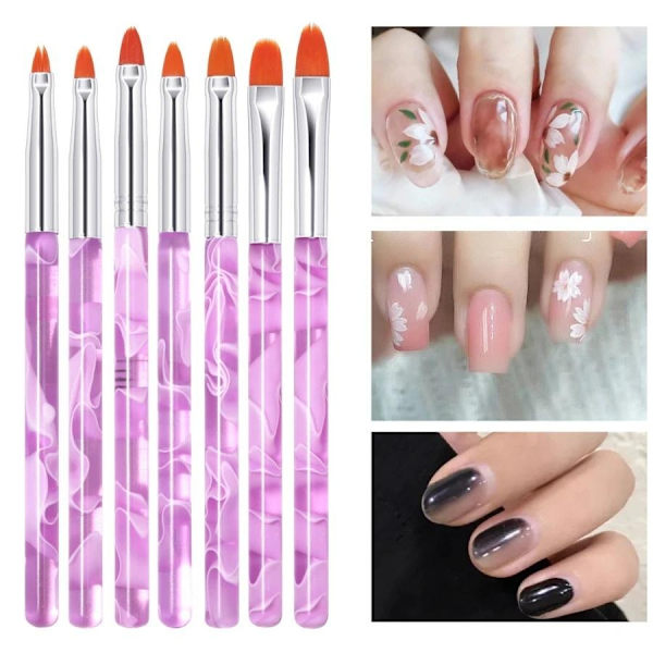 Nagelverktyg - 7 Penslar & 5 Dotting Tools för Perfekt
