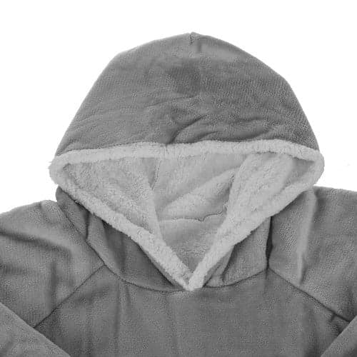 Oversize sweatshirt-viltti hupulla ja taskulla flanelli harmaa XXL