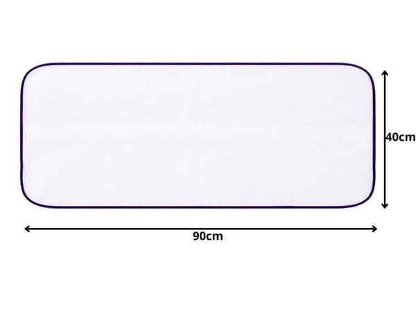 Strykduk skydd i mesh 90 x 40 cm lila med elastisk handrem