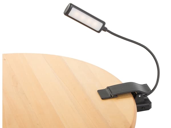 USB-ladattava lukulamppu klipsillä 9 LED musta