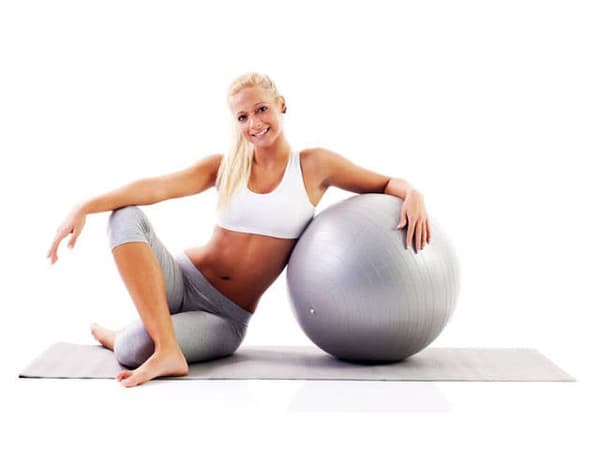 Gymnastikbold 65 cm PVC sølv inkl pumpe