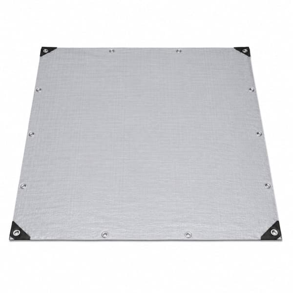 Skyddstarp grå 200x400 cm vattentålig plast med metallöglor
