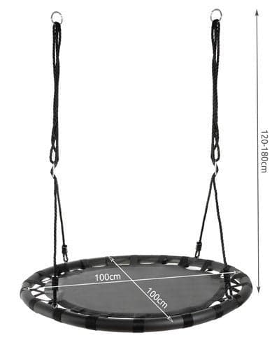 Fugleredegynge storkerede 100 cm 150 kg vejrbestandig sort