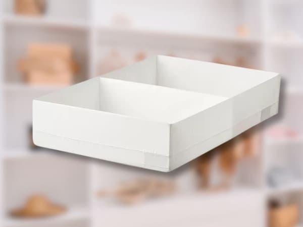 Skuffeorganisator tekstil 2 rum 20x34x10 cm foldbar hvid