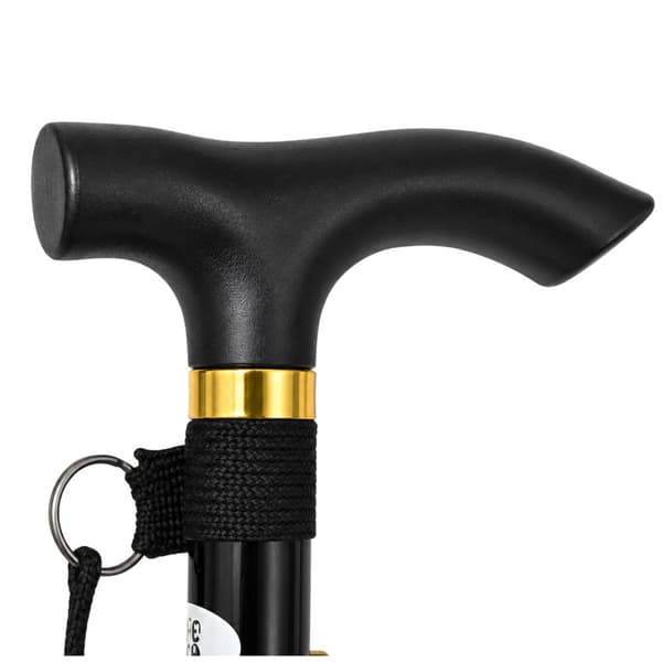 Sammenfoldelig stok i aluminium 4-delt justerbar 85-95 cm sort