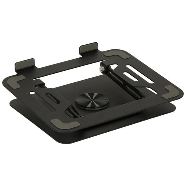 Justerbart laptopstativ i metal 360° roterbart sort 26x22,5 cm