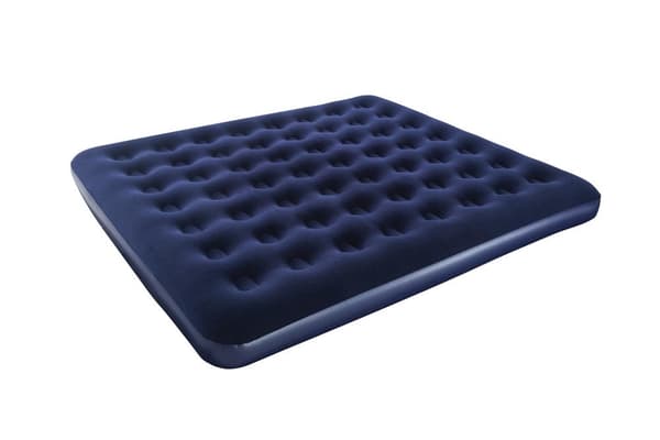 Dobbelt luftmadras 203x183x22 cm PVC med velour, coil-beam