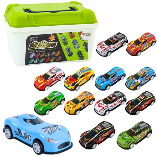 Die-cast leksaksbilar 30-pack med förvaringsväska, 6 cm, 3+