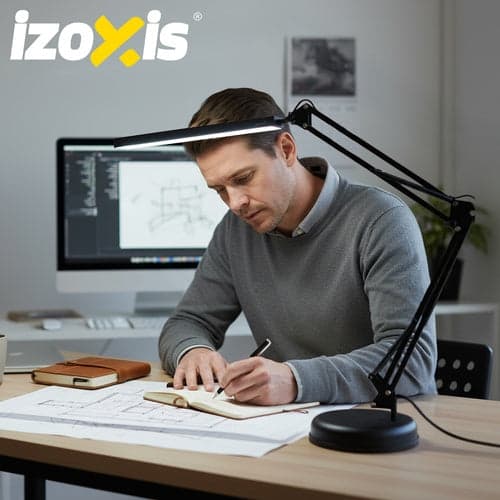 Skrivebordslampe USB sort med justerbar lysstyrke og tegnefunktion