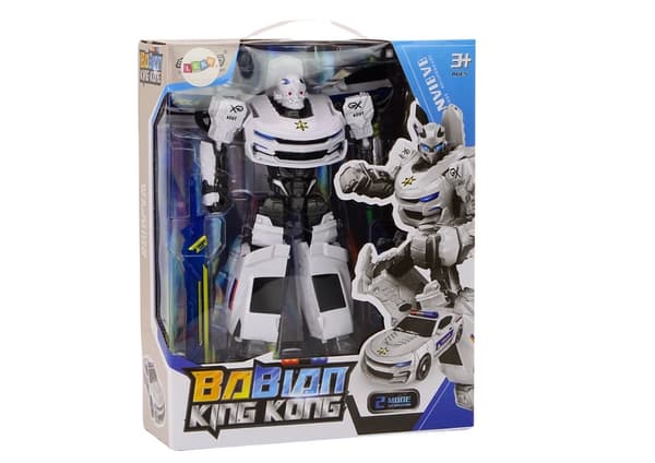Transformers legetøjsbil politibil der bliver robot 2-i-1 23,5 cm