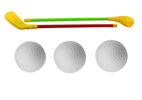 Mini golf-sæt til børn med lys/lyd, 2 køller 3 bolde, måtte 120 cm