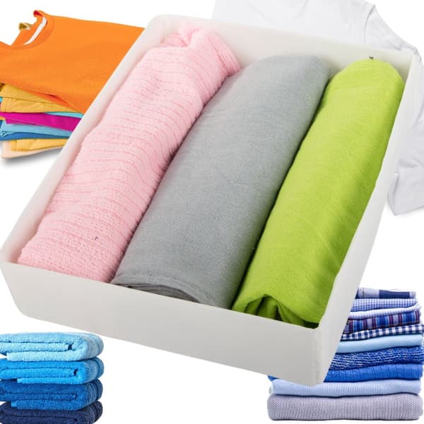 Förvaringsorganiser för låda/garderob polyester vit 26 x 20 x 6 cm