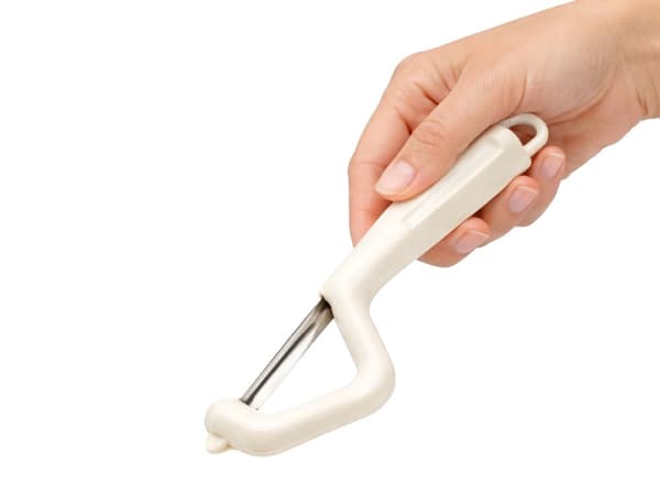 Frukt- och grönsaksskalare dubbelblad, rostfritt stål, beige 8,5 cm