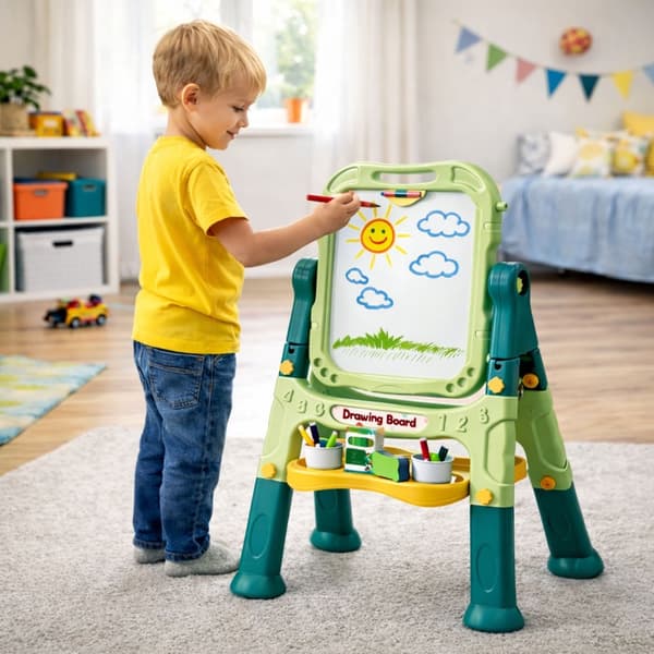 Utbildningsbräda dubbelsidig magnetisk whiteboard/krittavla 48 delar