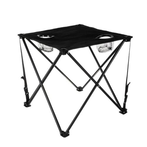 Campingmøbelsæt foldebord + 2 campingstole sort 100 kg 600D Oxford