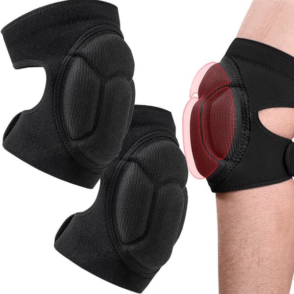 Knæbeskyttere i skum til havearbejde sort 2-pack 40x18 cm