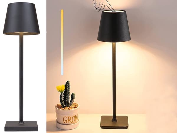 LED-pöytälamppu 3W kosketus, 3 valotilaa, musta, USB-C-kaapeli