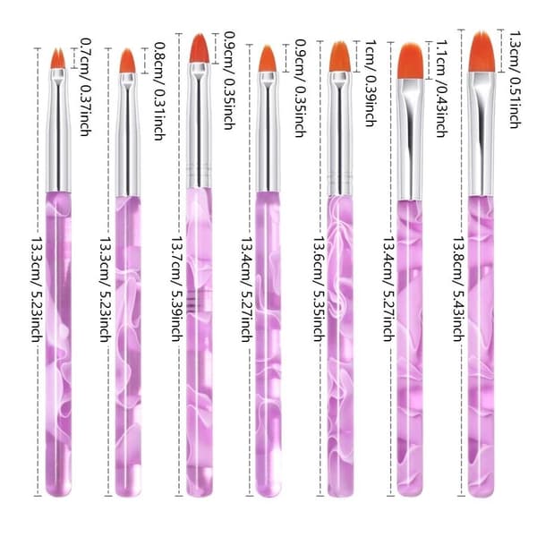 Nagelverktyg - 7 Penslar & 5 Dotting Tools för Perfekt