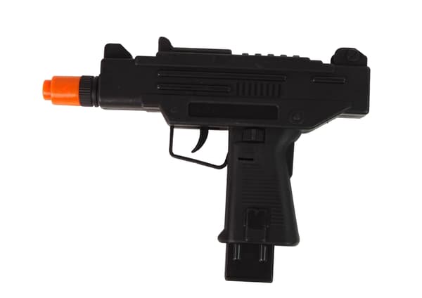 Legetøjspistol med lyd og vibration, sort, 23 cm, 3+ år