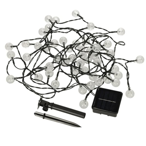 Solcelle-lyskæde 7 m 50 LED varm hvid IP65 8 tilstande skumringssensor