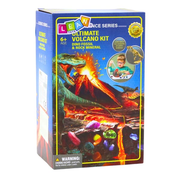 Eksperimentset vulkanudbrud & dinosauriefossiludgravning 2-i-1