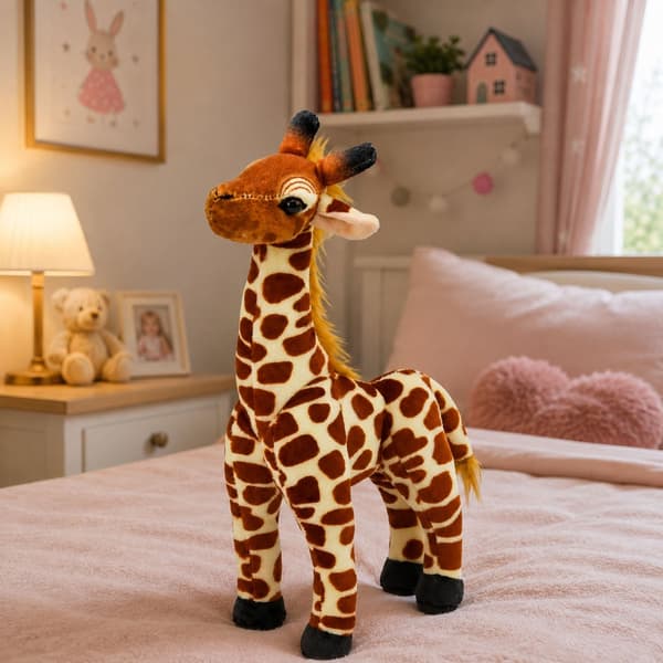 Mjukisdjur giraff 30 cm kramdjur brun/beige