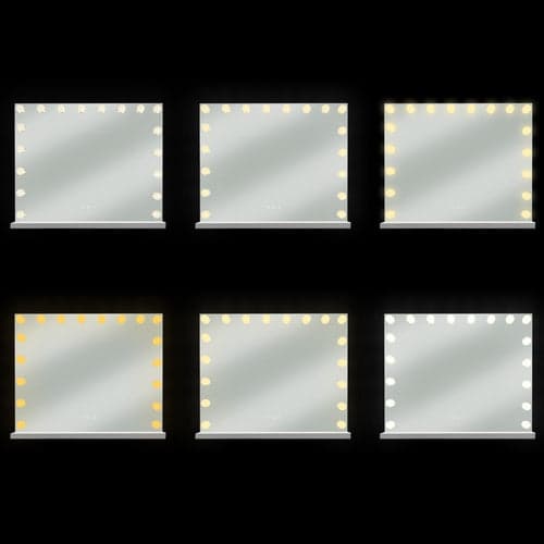 LED sminkspegel 80x62 cm med 18 LED, touchdimmer, 10x sugproppsspegel