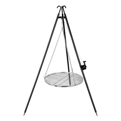 Tripod grill över öppen eld 70 cm galler, höjdjusterbar, rostfri