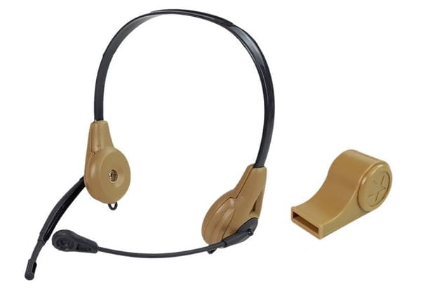 Sotaleikkisetti 2 asetta äänellä/LED + headset, vihreä, 3+ år
