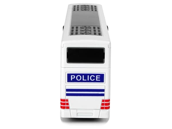 Polisleksak dubbeldäckarbuss 23 cm med ljus/ljud och pull-back, 3+