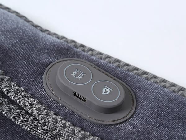 Niskahierontavyö lämmöllä ja värinällä, 3 asetusta, USB-C, harmaa/vaaleanpunainen