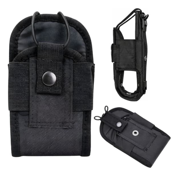 Walkie-talkie-holster polyester sort 8,5x3x15,5 cm