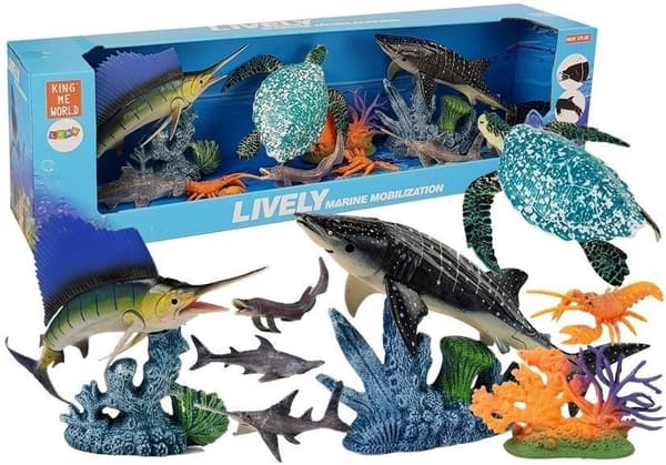 Marindjur leksaksfigurer set för barn
