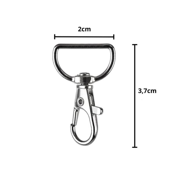 Karbinhake fiskmodell svängbar silver 3,7 cm 500-pack