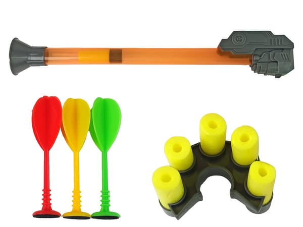 Velcro dartskive 36 cm sæt med bolde, pile og launcher