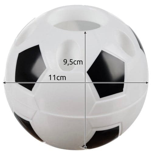 Penholder til skrivebord fodbold hvid/sort 11 cm