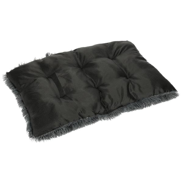 Kæledyrspude rund polyester 50x65x4 cm mørkegrå antiskrid