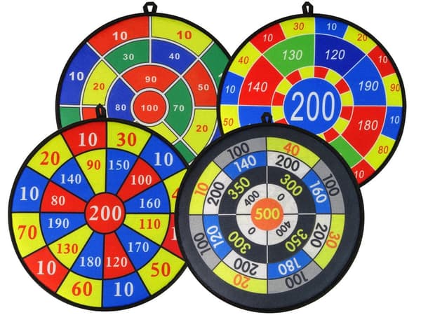 Velcro dartskive til børn 36 cm med 12 bolde og 4 skiver