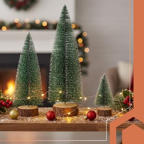 Mini julgranar snöklädda med träbas 3-pack 11,5–28 cm