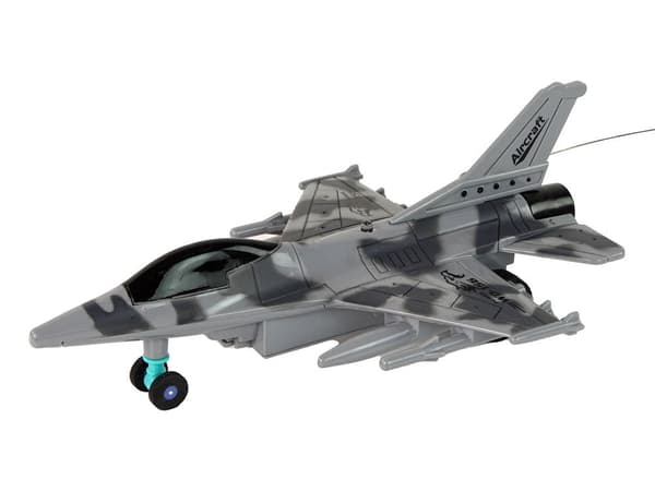 Fjernstyret jetfly med LED-belysning 23 cm, 3+ år